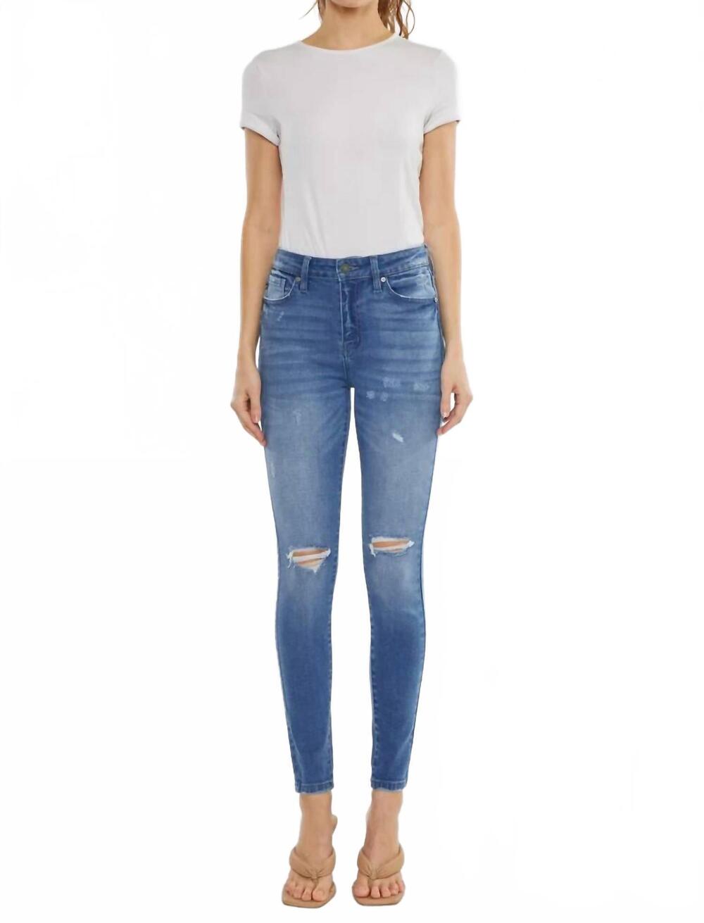 NEW KANCAN hilarie high rise super skinny jeans in blue